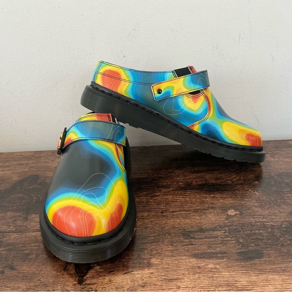 Dr. Martens ISHAM GENIX NAPPA RECLAIMED THERMAL MAP LEATHER SLINGBACK MULE - Picture 7 of 8